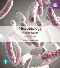 thumbnail: Omslag van "Microbiology: An Introduction, 13th Edition" van Tortora, Funkie en Case, met daaop wormvormige roze cellen.