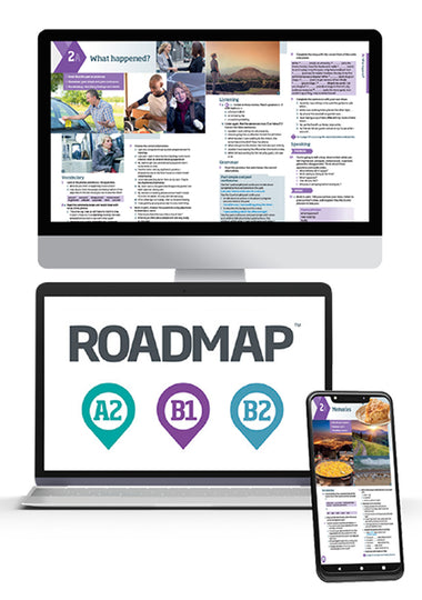Roadmap - A2, B1, B2 Multi-level licence, ebook + online practice 1 year licence
