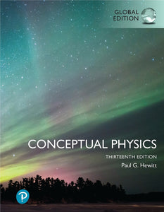 Omslag van "Conceptual Physics, 13th edition" door Paul Hewitt, met daarop een hemel met noorderlicht.