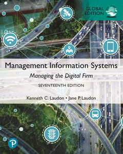 Omslag van "Management Information Systems: Managing the Digital Firm, 17th edition" door Laudon en Laudon, met daarop een snelwegkruising van boven af gezien.