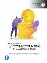 thumbnail: Omslag van "Horngren's Cost Accounting, 17th Edition" door Datar en Rajan, met daarop een illustrtaie van een persoon naast een stapel hele grote muntstukken.